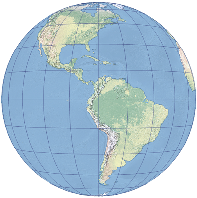 Ein Beispiel für die Projektion der geostationären Satelliten