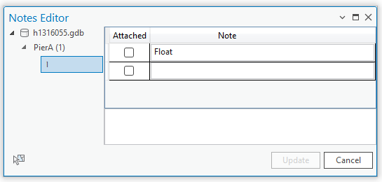 Detached note in the Notes Editor pane