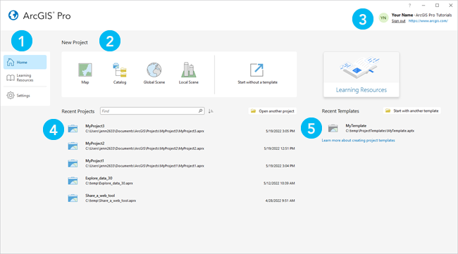 ArcGIS Pro-Startseite