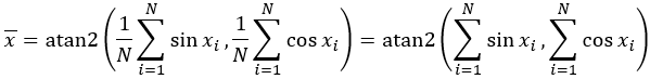 Formel zur Berechnung des zirkulären Mittelwertes