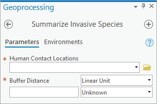 Geoverarbeitungswerkzeug "Summarize Invasive Species"