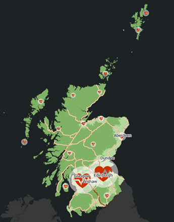 Karte von Schottland