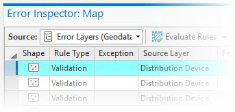 Die Option "Quelle" referenziert die Fehler-Layer in der Kartenansicht.