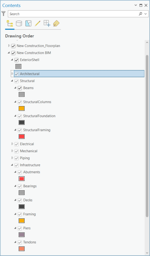 Gebäude-Layer mit erweitertem Feature-Layer