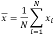Formel zur Berechnung des arithmetischen Mittelwertes