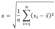 Formel für Standardabweichung