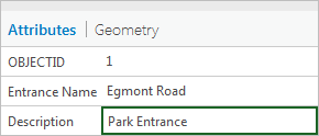 Feature-Attribute für "Egmont Road"