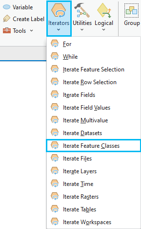 Hinzufügen des Werkzeugs "Feature-Classes iterieren"