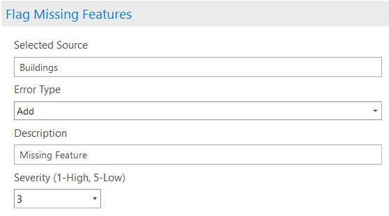 Parameter für "Fehlende Features kennzeichnen"