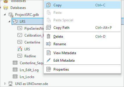 Kopieren des LRS-Feature-Datasets