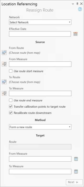 Auswahl von "Neue Route bilden"