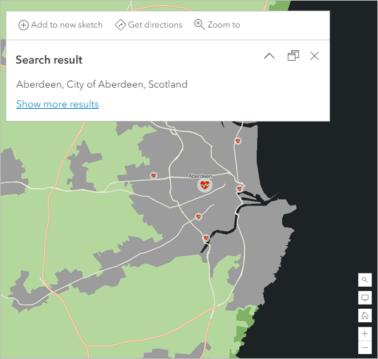 Auf Aberdeen gezoomte Karte