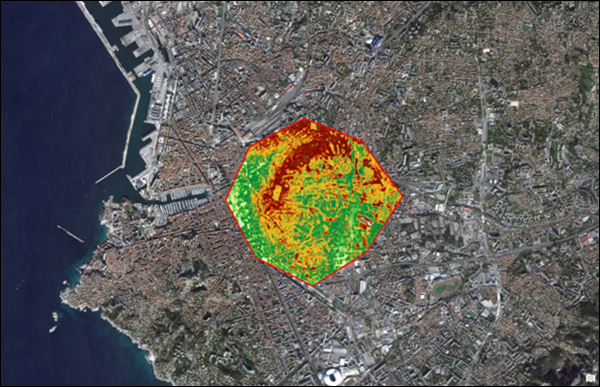 Ortho-Mapping-DSM definiert über das Masken-Polygon