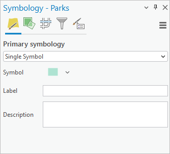 Bereich "Symbolisierung" mit dem Symbol für den Layer "Parks"