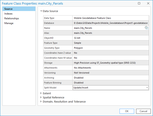 Feature-Class-Eigenschaften in einer Mobile-Geodatabase Feature-Class-Eigenschaften in einer Mobile-Geodatabase