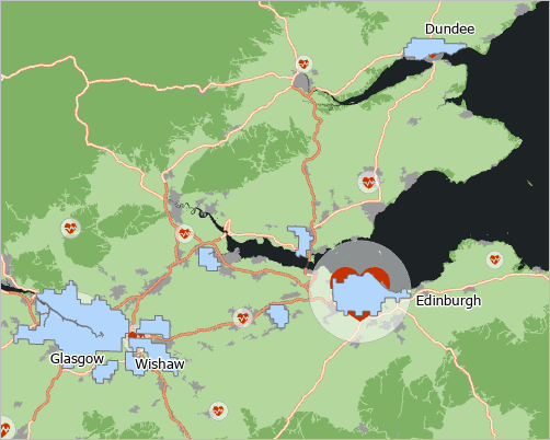Karte mit Beschriftungen für Großstädte Karte mit Beschriftungen für Großstädte