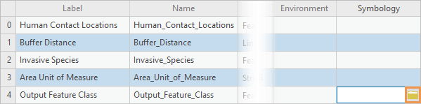 Schaltfläche "Navigieren" in der Tabelle mit Modellparametern Schaltfläche "Navigieren" in der Tabelle mit Modellparametern