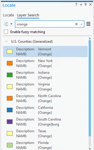 Erweiterte Layer-Suche mit einfacher Suchzeichenfolge im Bereich "Suchen" Erweiterte Layer-Suche mit einfacher Suchzeichenfolge im Bereich "Suchen"