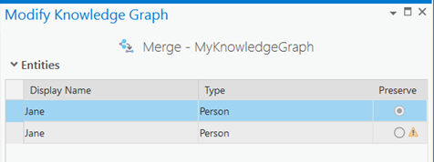 Wählen Sie die Entität aus, die Sie beibehalten möchten. Wählen Sie die Entität aus, die Sie beibehalten möchten.