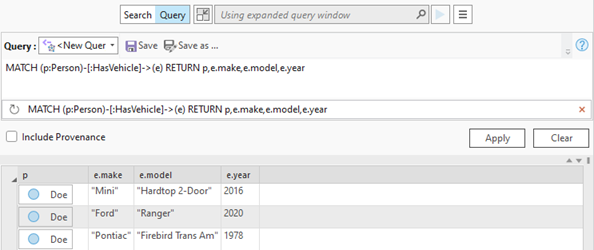 Die Eigenschaften der "Vehicle"-Zielentität sind in den Ergebnissen enthalten. Die Eigenschaften der "Vehicle"-Zielentität sind in den Ergebnissen enthalten.
