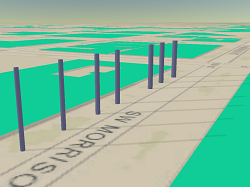 Zu Linien extrudierte Punkt-Features Zu Linien extrudierte Punkt-Features