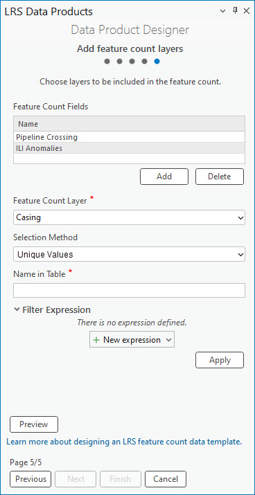 Fügen Sie einen Feature-Anzahl-Layer mit der Auswahlmethode "Einzelwerte" hinzu. Fügen Sie einen Feature-Anzahl-Layer mit der Auswahlmethode "Einzelwerte" hinzu.