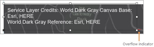 Überlaufanzeige neben dem Textelement Überlaufanzeige neben dem Textelement