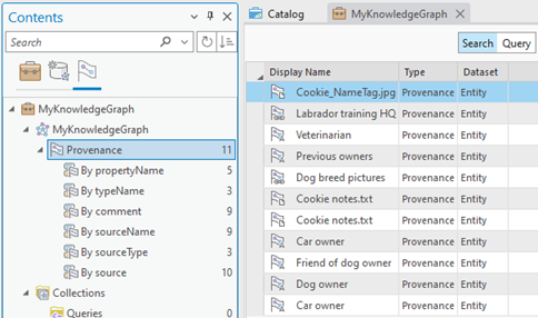 Provenienzdatensätze werden in der Untersuchungsansicht aufgelistet. Provenienzdatensätze werden in der Untersuchungsansicht aufgelistet.