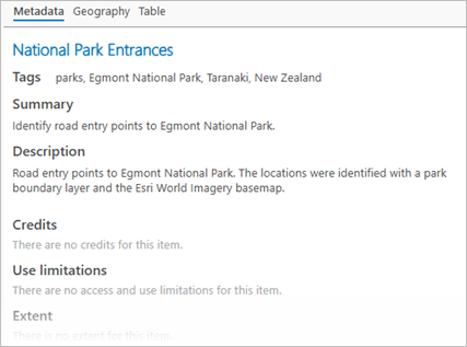 Fenster "Details" in der Ansicht "Katalog" mit Elementmetadaten