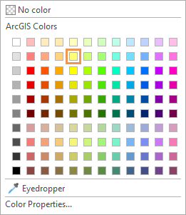 Farbpalette mit Autunit-Gelb (Zeile 2, Spalte 5).