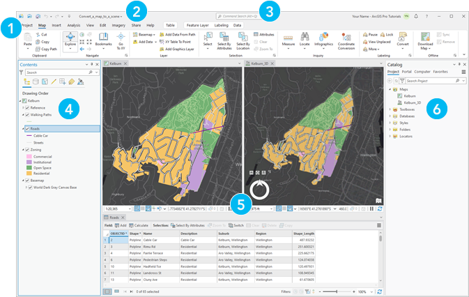 ArcGIS Pro-Benutzeroberfläche