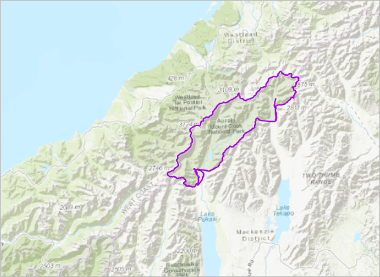 Karte von Aoraki/Mount Cook National Park