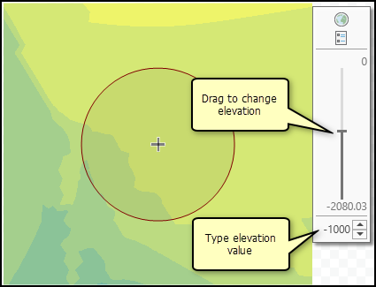 Höhenschieberegler in Geostatistical Wizard