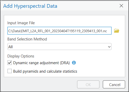 Hyperspektrale Daten hinzufügen