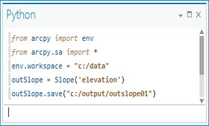 Beispiel für das Python-Fenster