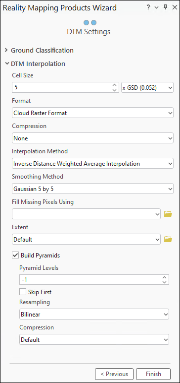 DTM-Interpolation-Optionen