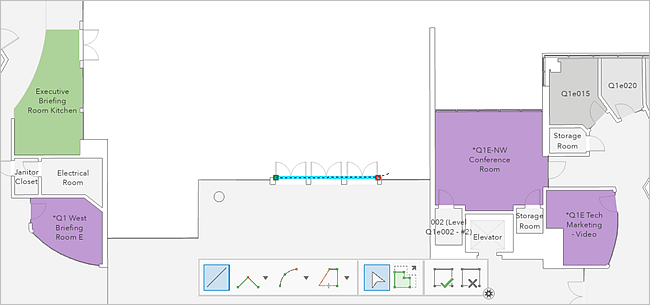 Beispiel für das Erstellen eines Ein- oder Ausgangs-Linien-Features in einem ArcGIS Pro-Projekt