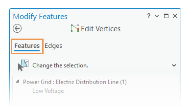 Registerkarten "Features" und "Kanten"