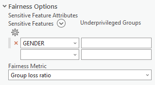 Optionen des Parameters "Fairness-Kennwert" für Regressionsmodelle