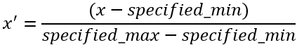 Formel für benutzerdefinierte Minimum-Maximum-Skalierung