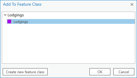 Add To Feature Class window
