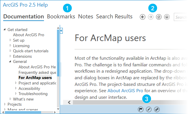 The ArcGIS Pro Help viewer