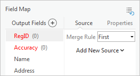 Field Map area of Append tool with default settings