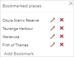 Bookmarked places