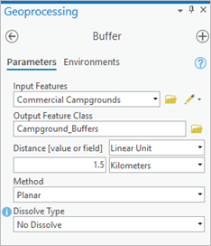 Buffer tool parameters