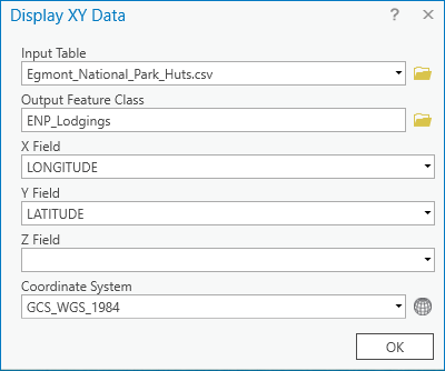 Display XY Data window