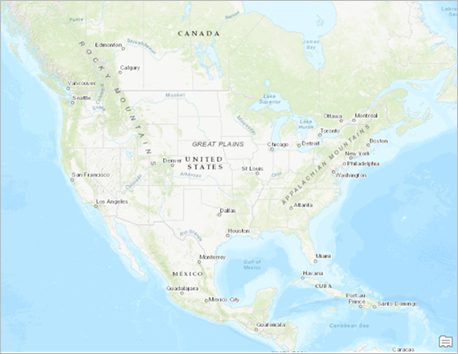 Topographic map of North America