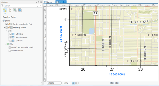 Grids in a layout in ArcGIS Pro