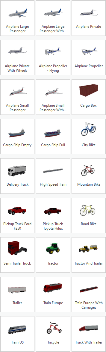 New 3D Transportation symbols