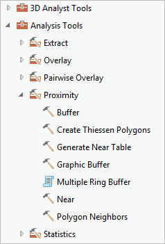 Analysis tools in the Geoprocessing pane